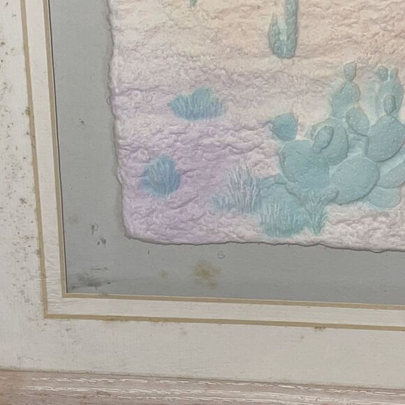 Signed FIGI GRAPHICS PAPER ART-3D Western Cactus - VTG‎ 1990 San Diego Framed - Picture 4 of 14